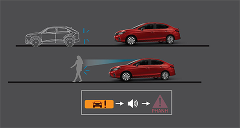 Hệ thống phanh giảm thiểu va chạm tại đại lý Toyota Vinh